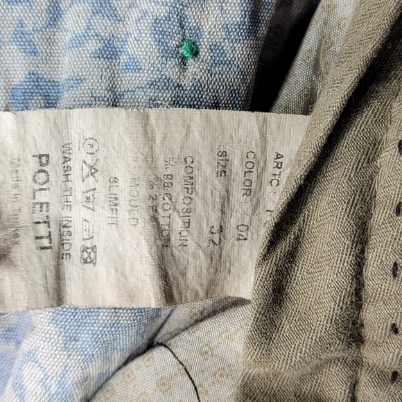 Poletti khaki cotton trousers - slim fit vintage sz 32 - Picture 11 of 13